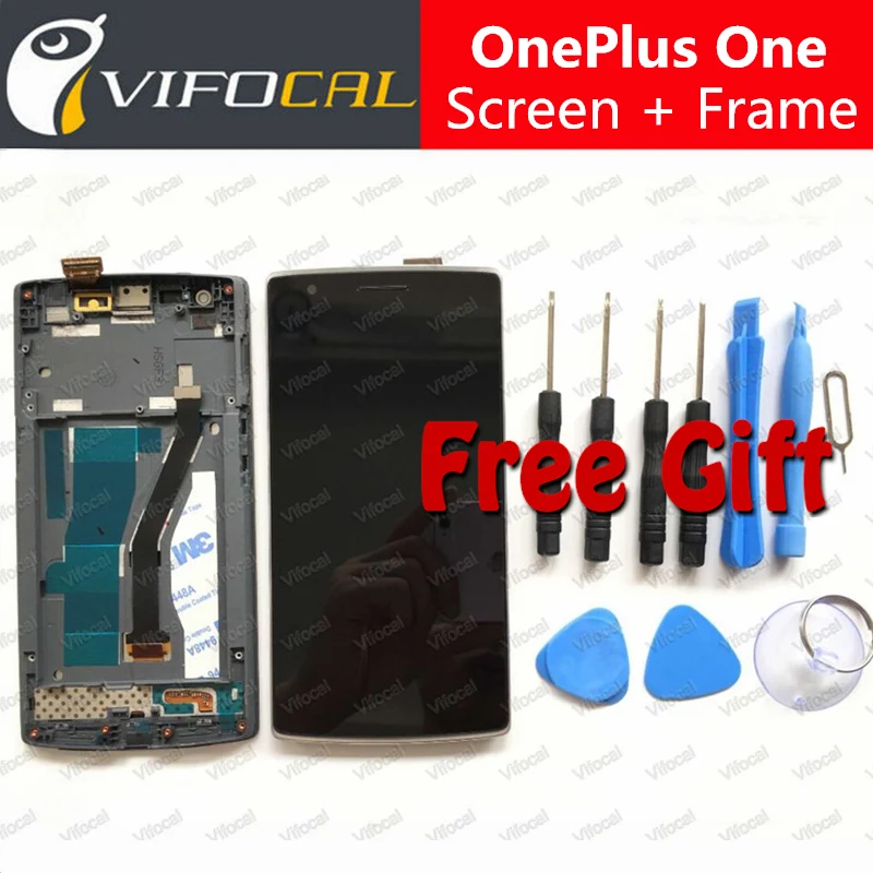 For OnePlus One Screen With Frame High Quality LCD Display + Touch Screen Digitizer Replacement Accessories For One Plus One 5pcs lot 100% new original oneplus one lcd screen touch panel digitizer for oneplus one 64gb 16gb lcd display 100%tested