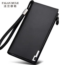 FALAN MULE 2016 Luxury Brand Men Wallets Long Men Purse Wallet Male Clutch Genuine Leather Wallet Men Business Male Wallet Coin