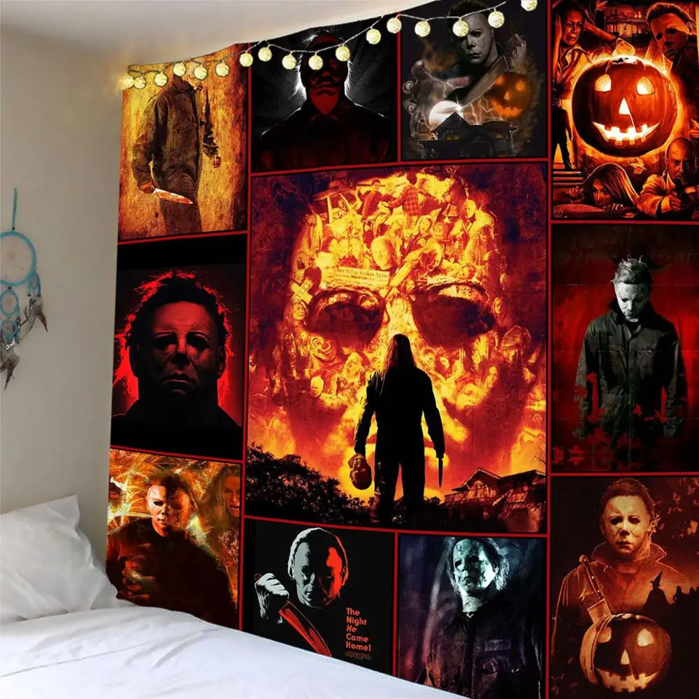Firing man Tapestries Wall Hanging Skull Famous star Printed Tapestry Camping Tent Travel Sandy Beach Throw