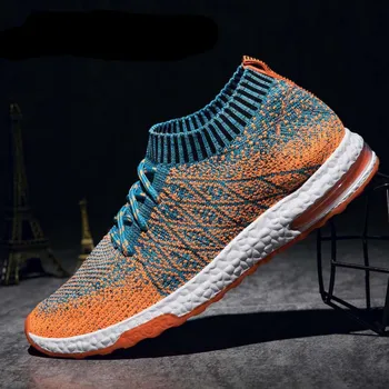 

EXCARGO Men Sock Shoes Sneakers Flatform 2019 Spring Casual Shoes Male Light Weight Slip On Black/white Sneakers Men Shoe 43