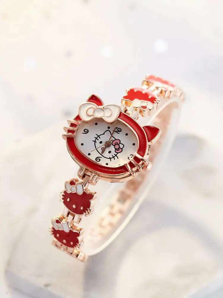 Hello kitty Новинка 2019 года relojes детские часы с рисунком из мультфиломов модные детские милые нержавеющая сталь кварцевые часы девушка