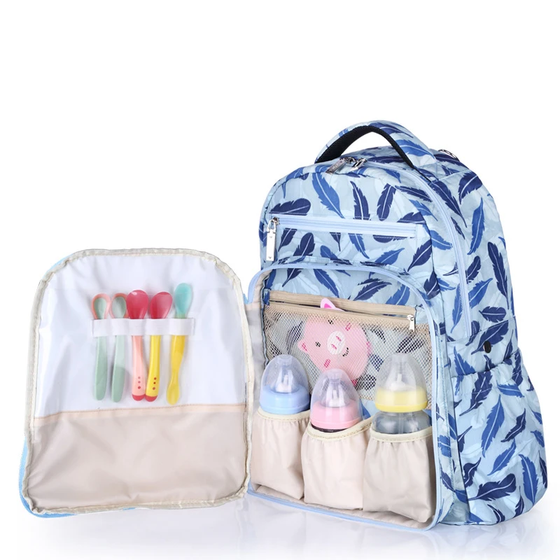 

INSULAR Large Capacity Backpack Mummy Bag Set Waterproof Shouldes Floral Backpack for Baby Feeding Care Bag T