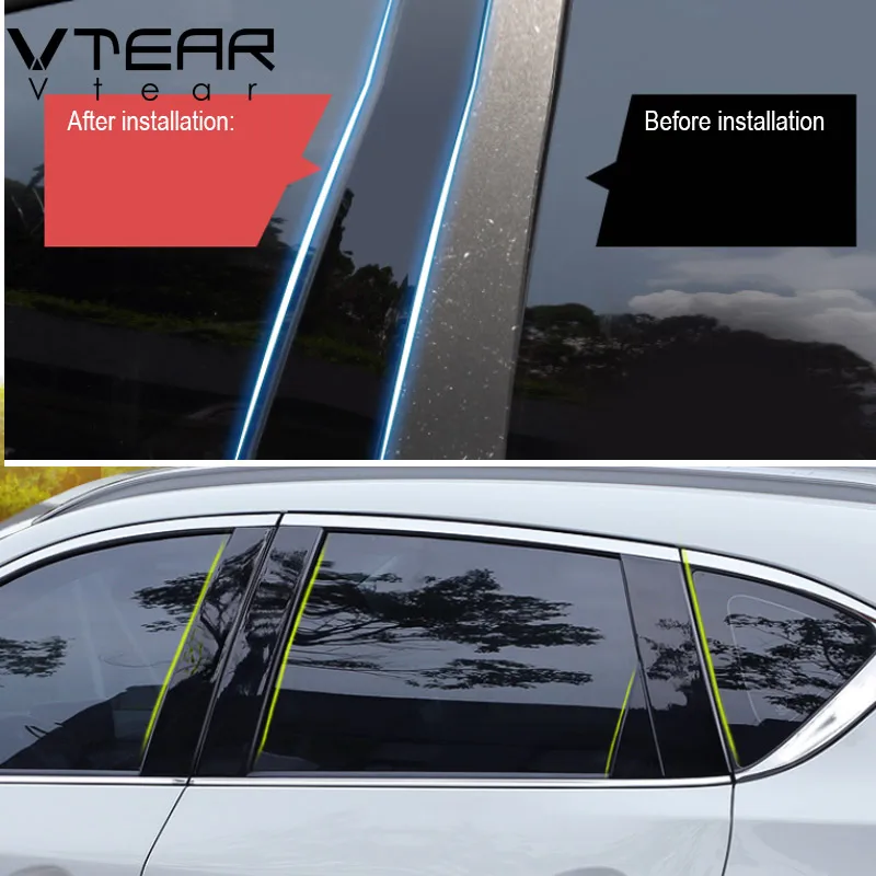 Vtear для Mazda 3 Аксессуары Автомобильное окно B C наклейка на столб отделочная пленка