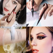 Жидкая подводка для глаз с ленивым кольцом, легко носить макияж, водостойкая Стойкая подводка для глаз, карандаш, черный, коричневый, маркер, карандаш для макияжа глаз