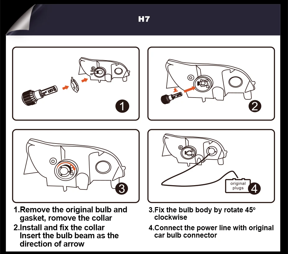 Compact mini led car headlight bulbs H7 h4 h1 9006 h11 (19)