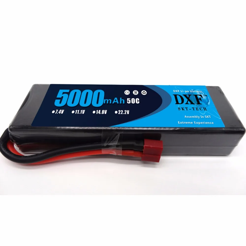DXF Lipo Battery 2S 7.4V 5000mAh 50C Li-Polymer RC Car Packs with T Plug for RC Boat UAV Drone FPV for 1 / 10 1 / 8 RC Drift Car