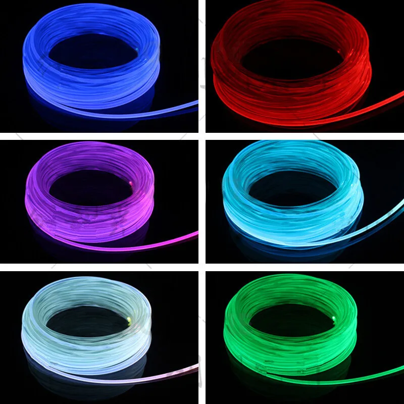5mX Transparent side glow plastic PMMA fiber optic cable solid core