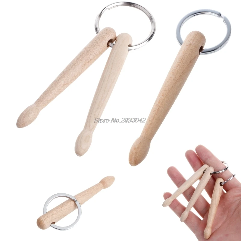 

1Pc Fashion Style Hand Keychain Unisex Wood Drumstick Keychain Jewelry -W128