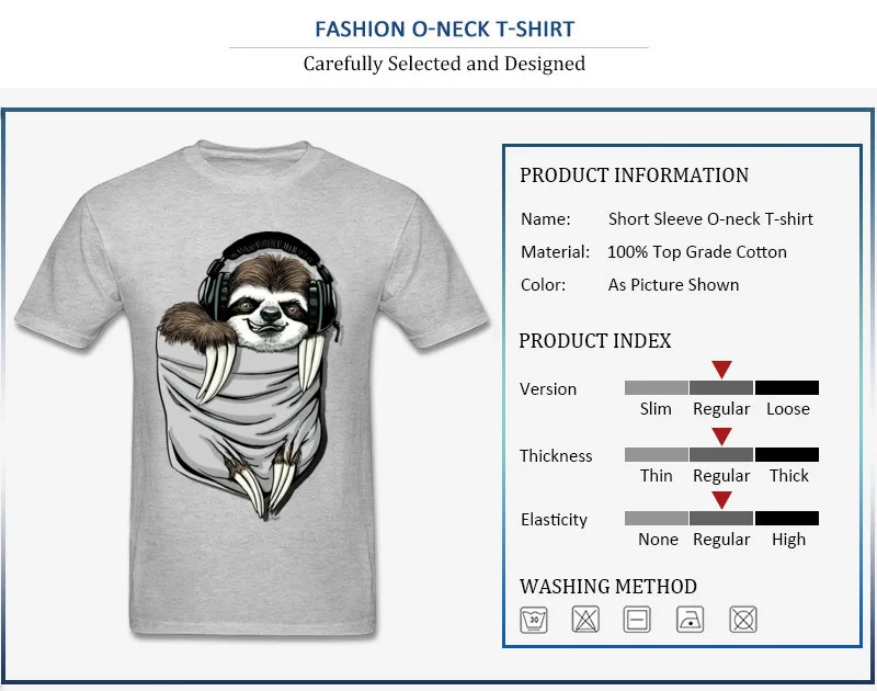 Sloth in My Pocket Men T-shirts 2018 Discount Geek Tops Shirt Cotton Crewneck Short Sleeve Summer Sweatshirts Thanksgiving Day Sloth in My Pocket