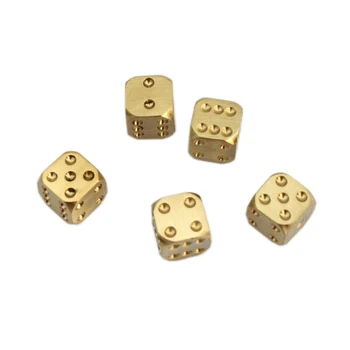 

1pc Manual Polishing Solid Brass Dice KTV Club Bar Supplies Copper Alloy Drinking Dice Entertainment Accessories