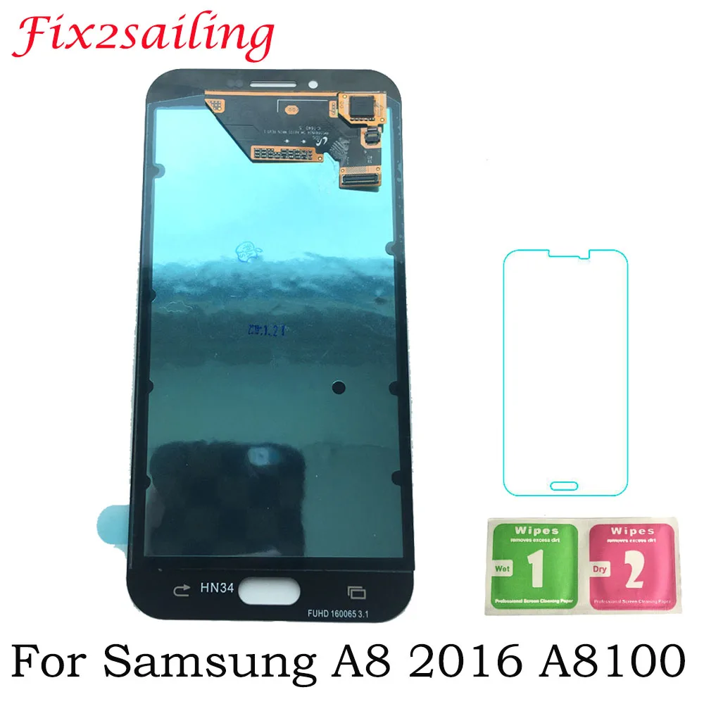 

Super Amoled A8 LCD Display For Samsung Galaxy A8 2016 A8100 A810 LCD Display Touch Screen Digitizer Assembly Replacement Parts