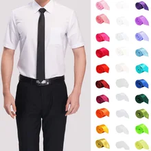 Мужской тонкий галстук, Одноцветный галстук, узкий галстук из полиэстера, ширина 5 см, 35 цветов, королевский синий, золотой, вечерние, формальные, модные галстуки