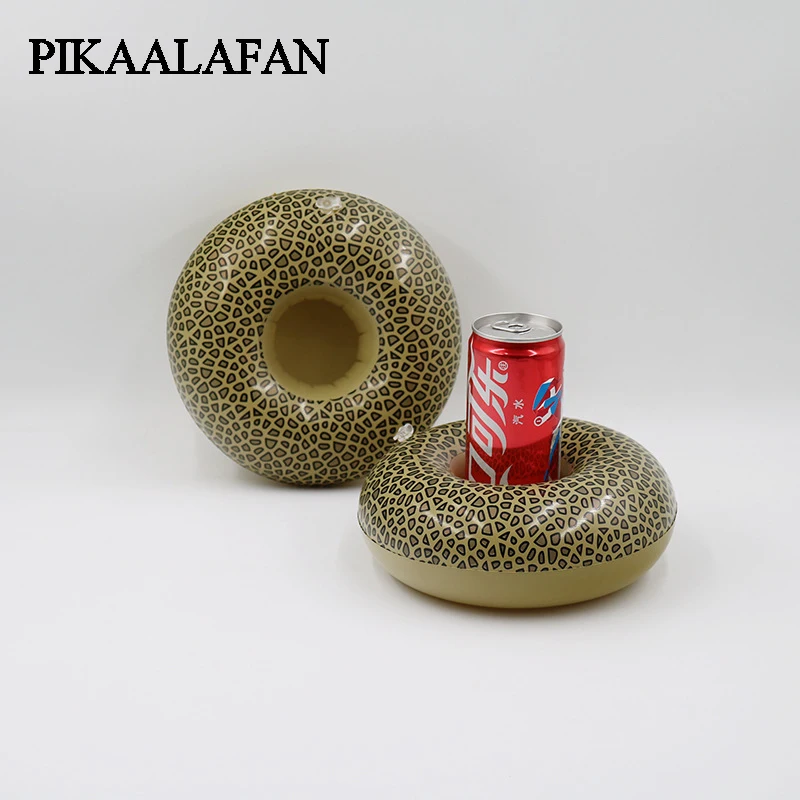 

PIKAALAFAN Ins Hot Selling Leopard Print Cup Mat Inflatable Water Cup Holder Floating Beverage Cup Holder Pool Summer Toys