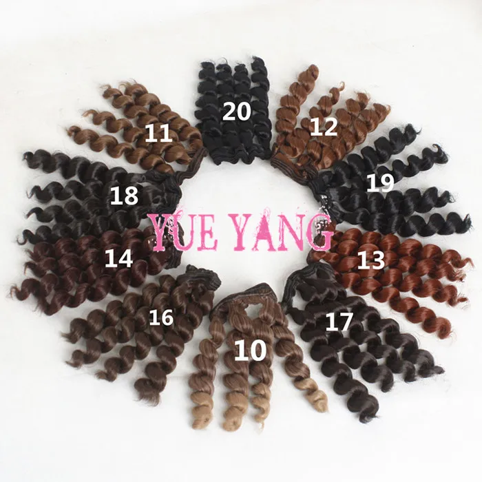 1 Piece Trackable Free Shipping Black Brown Colors BJD Wigs Screw Coils Noodle Curly Thick Doll
