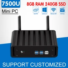 Intel 7th Gen Core i7 7500U Mini PC Kaby Lake Fanless Office Computer Desktop Gaming Windows