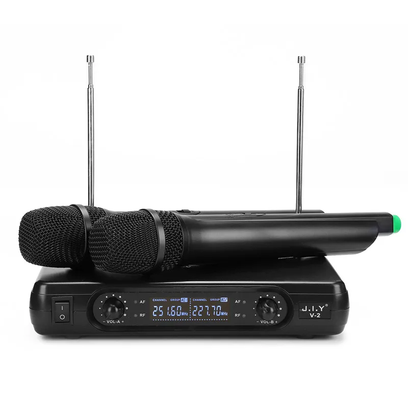 

High-fidelity Wireless Microphone System 2 x Microphones Reproduce 100M True Voice Voice Compression Large Receiving Range