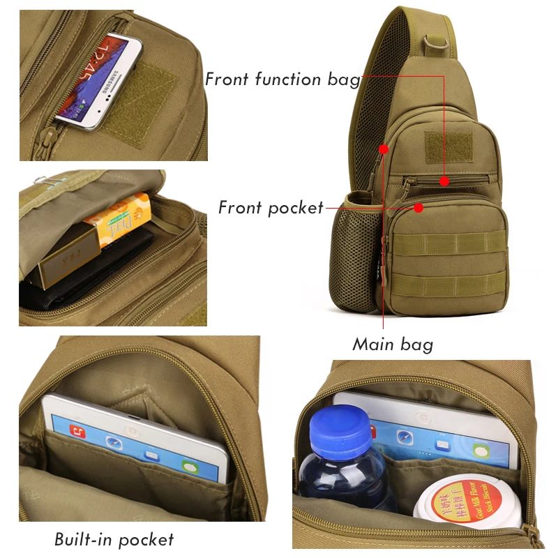 A prueba de agua de Nylon militar viajes bolsa Mochila de moda Mini hombre Nylon camuflaje pecho Trekking selva bolsas Mochila BP-151 A prueba de agua de Nylon militar viajes bolsa Mochila de moda Mini hombre Nylon camuflaje pecho Trekking selva bolsas Mochila BP-151