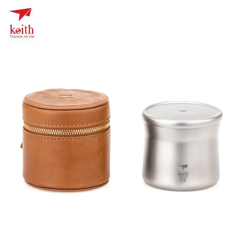 220 ml Keith titanio Mini café té con infusor para viajar uso acampar al aire libre portátil con bolsa regalos Ti3911