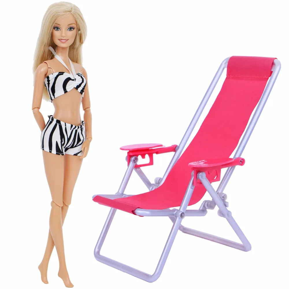 High Quality Black White Swimsuit Sexy Bikini + Beach Foldable Chair Lounge Furniture Clothes For Barbie Doll Accessores Kid Toy High Quality Black White Swimsuit Sexy Bikini + Beach Foldable Chair Lounge Furniture Clothes For Barbie Doll Accessores Kid Toy