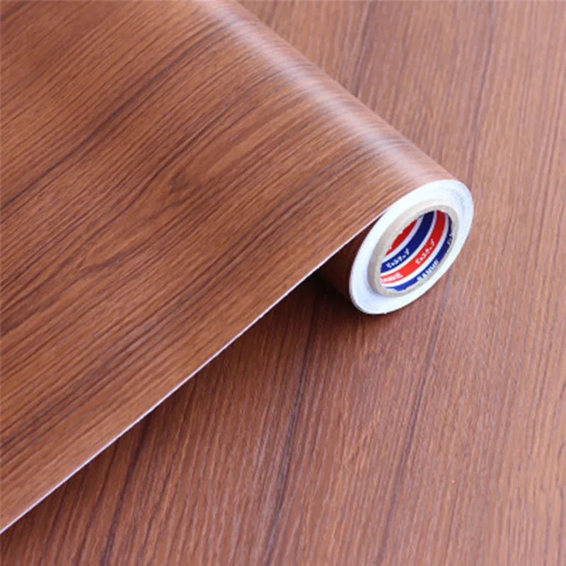 

hapyline Wood grain wall paper self-adhesive decorative stickers refurbished wardrobe preferred waterproof wallpaper