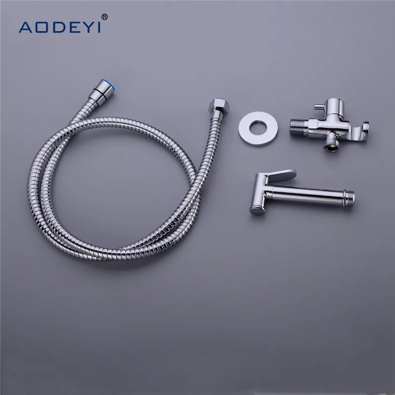 Cena AODEYI toaleta mosiądz ręczny Bidet głowica natryskowa Douche Kit Shatta zawór miedziany Bidet łazienkowy perlator do kranu uchwyt do kranu wąż