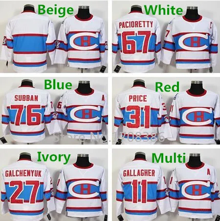 Новые мужские 67 Макс Pacioretty 76 PK Subban 11 Брендан Галлахер 31 Кэри Прайс Зимняя Классика