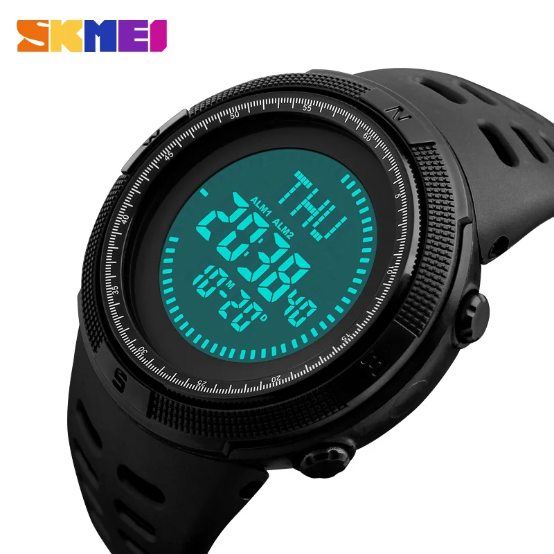 SKMEI الرياضة في الهواء الطلق ووتش الرجال البوصلة العسكرية الساعات العد التنازلي كرونو 5Bar ساعة رقمية ضد الماء Relogio Masculino 1254 SKMEI الرياضة في الهواء الطلق ووتش الرجال البوصلة العسكرية الساعات العد التنازلي كرونو 5Bar ساعة رقمية ضد الماء Relogio Masculino 1254