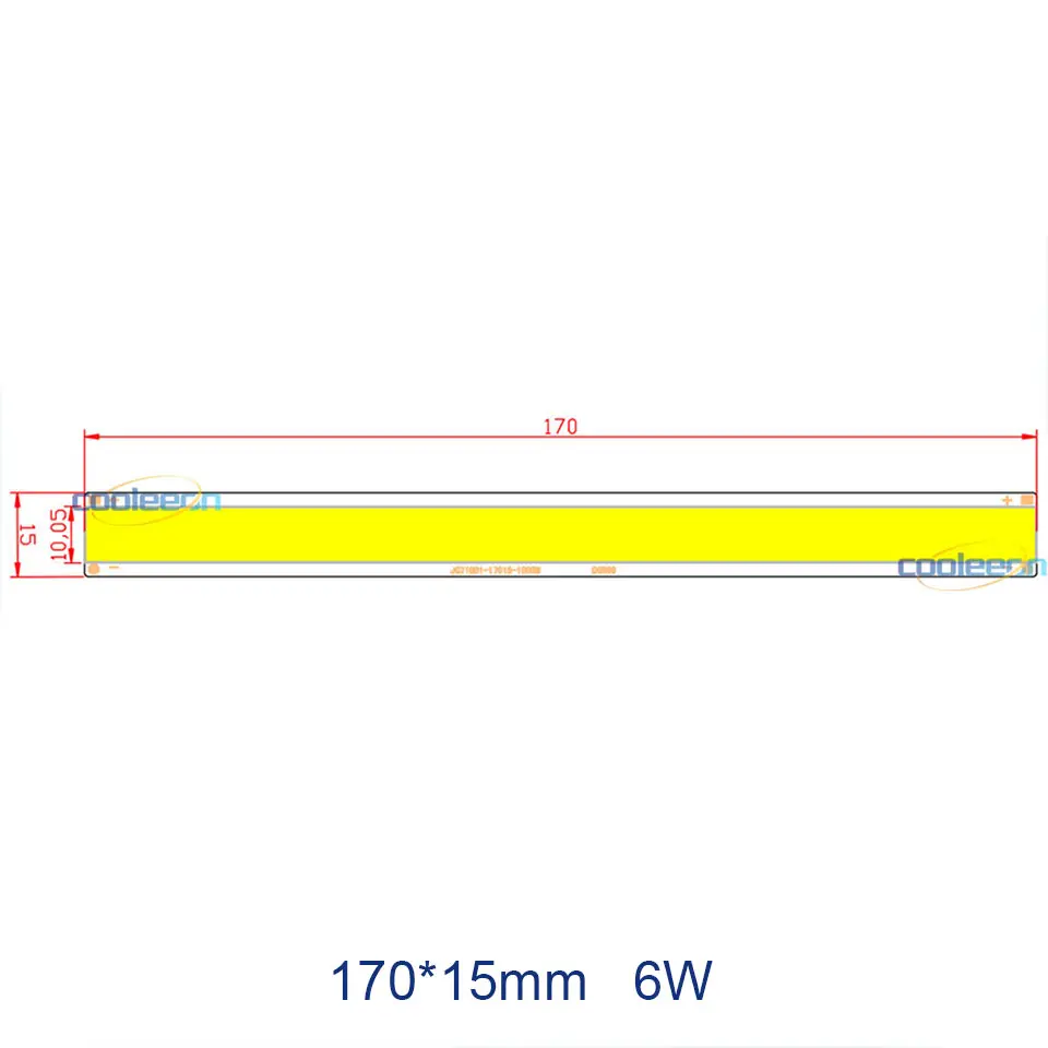 DC 12V COB Bulb LED Chip Panel Light 2W-300W All Size COB Module Warm Natural Cold White Red Green Blue Color LED Lamp for DIY - Испускаемый цвет: 170x15mm  6W