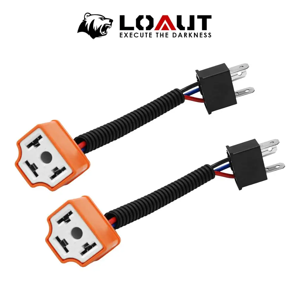 

Headlight Ceramic Bulb Holder Auto Halogen Bulb Socket Lamp Holders H4 Connector Plug Extension Wire