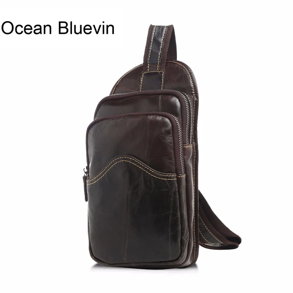 Океан bluevin Для мужчин сумки Причинно Для мужчин; кожаная сумка через плечо из натуральной кожи сумка Messenger Малый мужской моды груди пакет