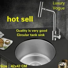Стандартный Мода Мини кухня Балкон круговой бак раковина пищевой нержавеющей стали один слот Лидер продаж 42x42 см