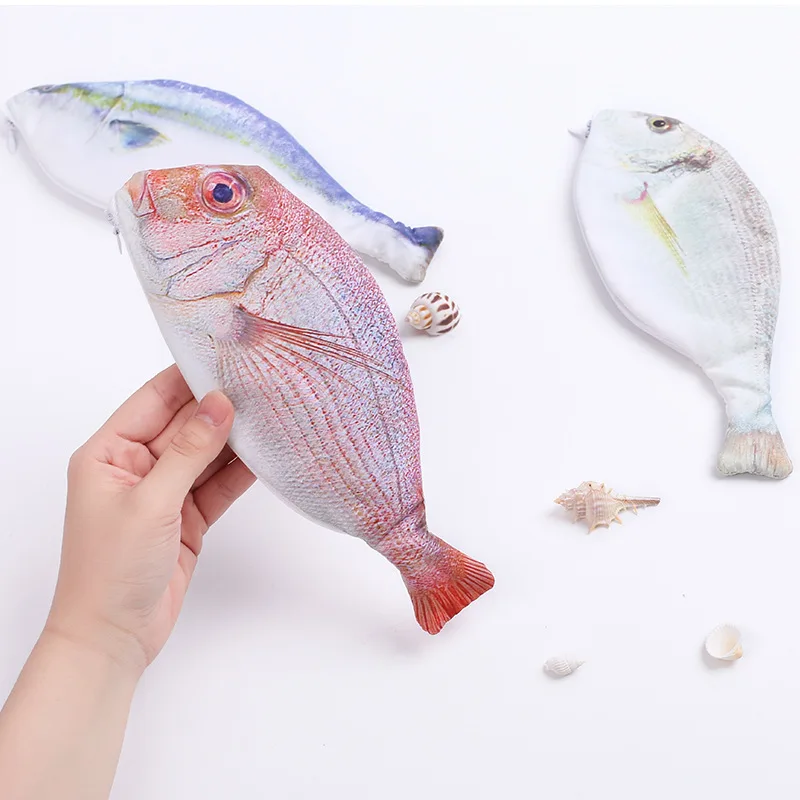 

Kawaii Fish Pen Pencil Case Storage Organizer Pencilcase Pouch School Supply Student Stationery Woman Cosmetic Makeup Bag Purse