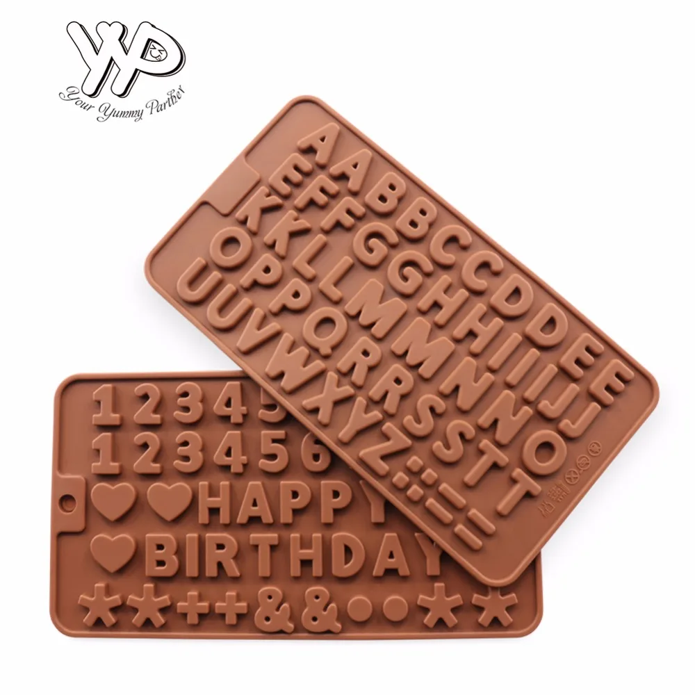 YYP Candy Making Molds 2 Pack molds of Numbers 123 and Alphabet ABC