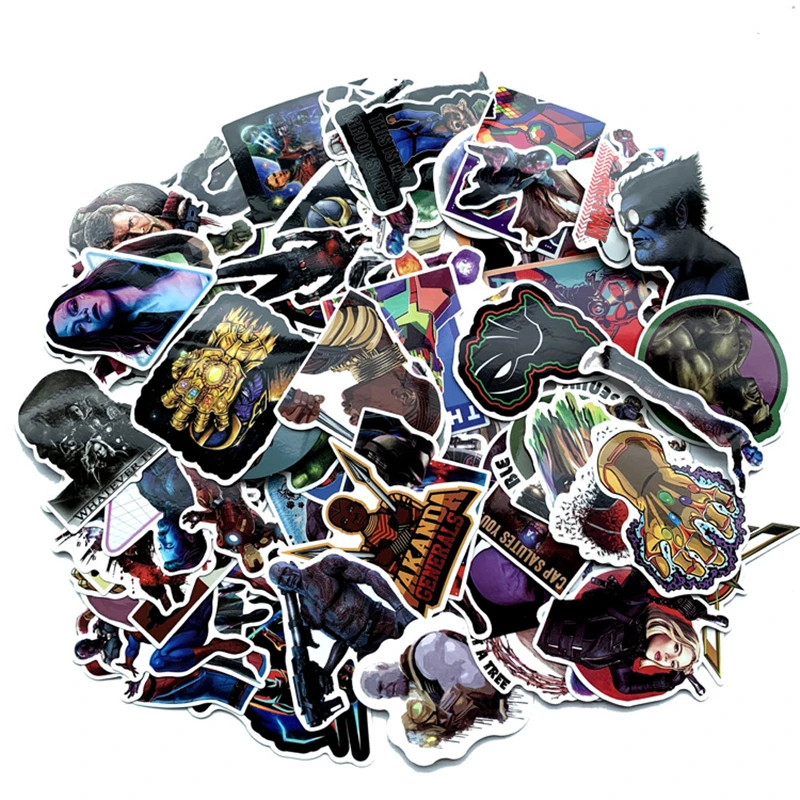 

2019 new Marvel hero PVC waterproof sticker Avengers 100PCS luggage computer car bicycle refrigerator sticker toy