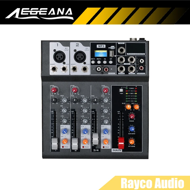 Free Shipping Hot Sales F4 4 Channels Audio Mixer With Usb Input Sound