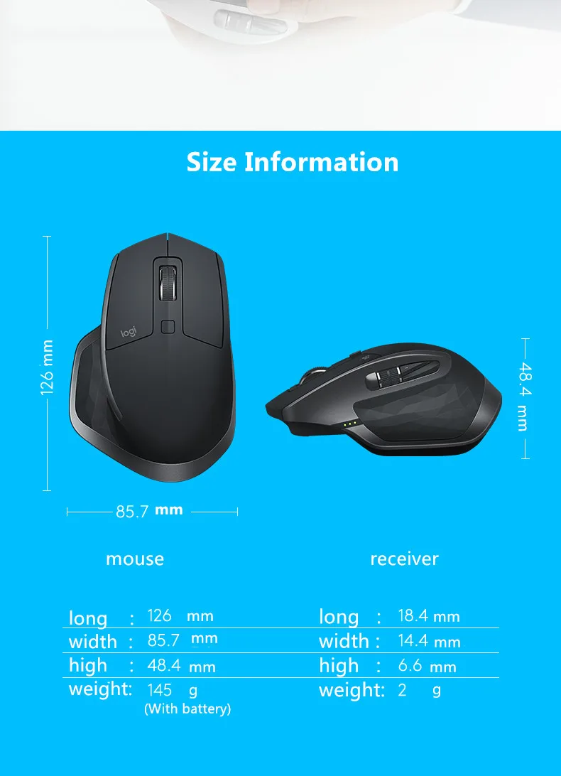 Беспроводная bluetooth-мышь logitech MX Master2S для бизнеса, офиса, дома, двухрежимное соединение, отличное сочетание bluetooth-мыши