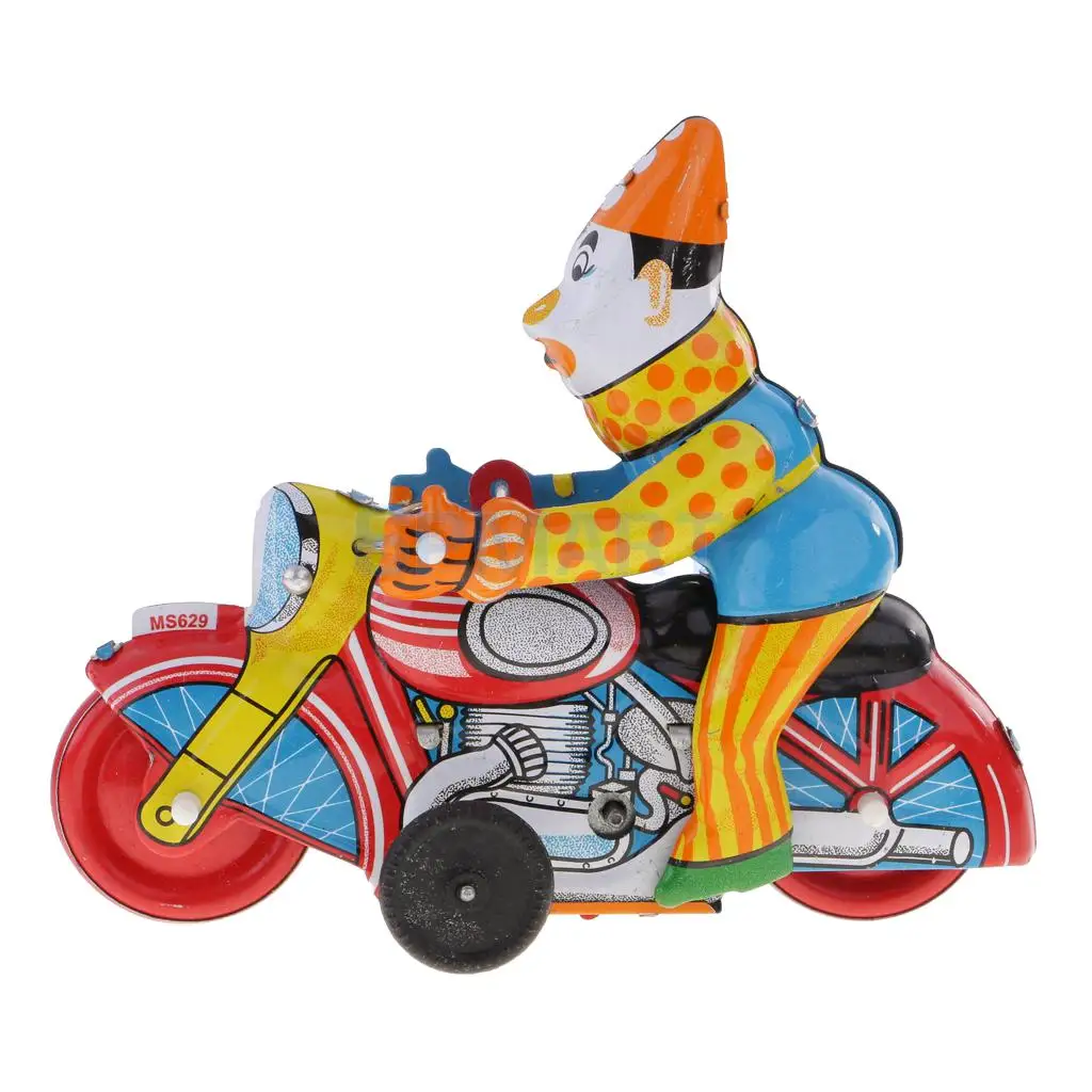 Новинка игрушки клоун на мотоцикле Заводной Ретро Винтаж классические оловянные игрушки коллекционные подарки для детей/взрослых