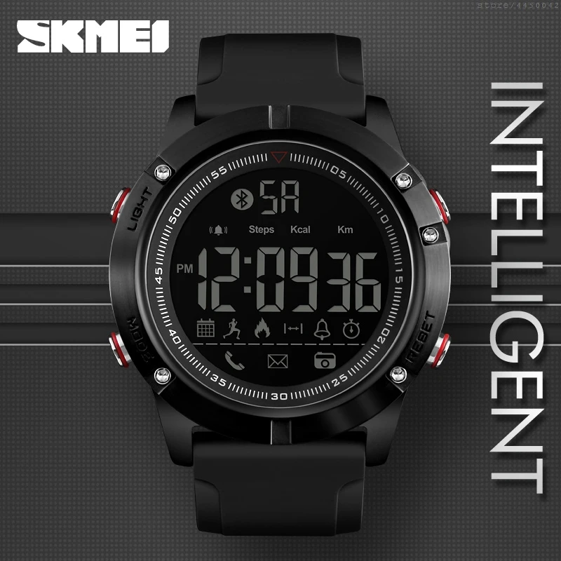 

2019 Sports Bluetooth Digital Wristwatches Fashion Smart Watch Men Pedometer Calorie Remote Camera LED Military Watches Relogio