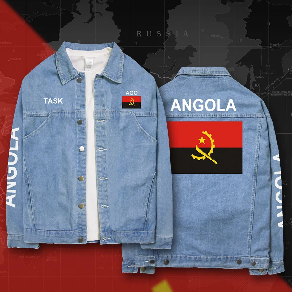 Republic of Angola Angolan AGO denim font b jackets b font font b men b font
