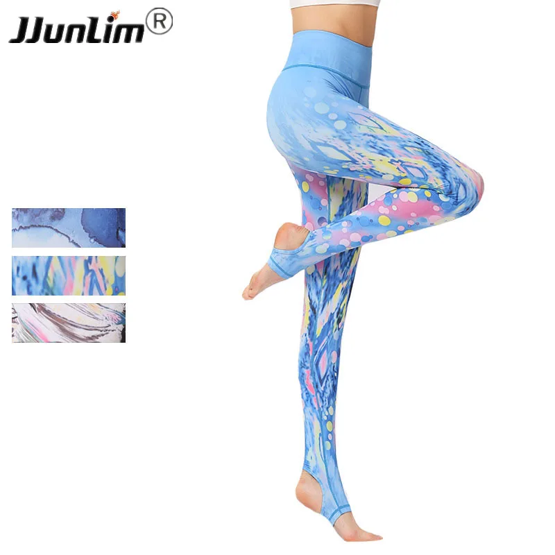 

2018 Women Flower Printed Yoga Pant High Waist Elastic Yoga Legging Sports Tight Pants Fitness Running Leggings Sport Trousers