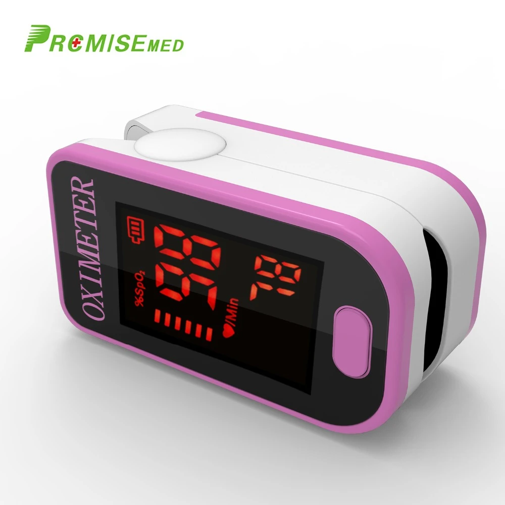 PRO-F4 Pulse Heart Rate Blood Oxygen SPO2 Saturation Monitor,Top Sports Daily System Finger Pulse Oximeter Tester - Cute Pink