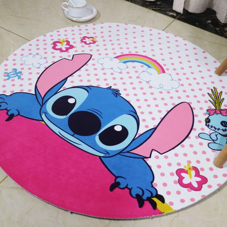 XINTOCH Stitch Carpet Kuromi Round Plush Rug Toys Living