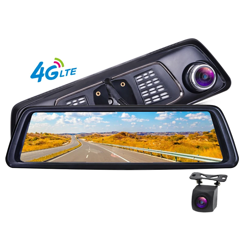 1" видеорегистратор Full Touch ips Автомобильный видеорегистратор 4G Android зеркало gps FHD 1080P Автомобильная камера зеркало заднего вида камера ADAS BT wifi - Название цвета: black