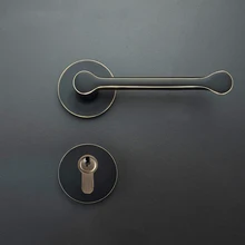 1 комплект современные латунные наборы дверных ручек для дверей 35-50 мм черная простая дверная ручка с аксессуары для замка JF1930
