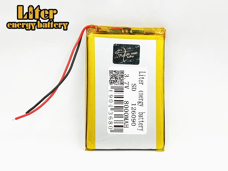 126090 3.7v 8000mAh lithium ion rechargeable Polymer battery Replacement With PCB for MP4 MP5 GPS POWER BANK Tablet MID Toys | Электроника