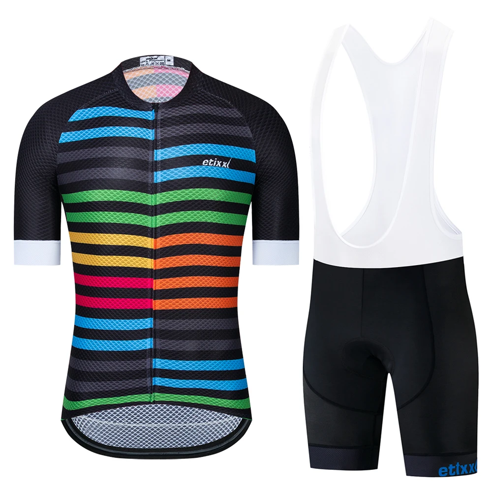 Pro Team etixxl велокостюм Ropa Ciclismo Maillot комбинезон дорожный гоночный велосипедный костюм одежда из трикотажа шорты Майо ciclismo - Цвет: Bib Cycling Set  01