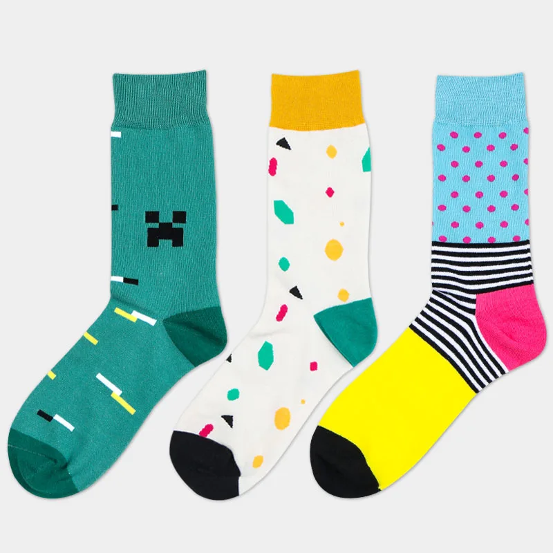 20 пар/лот Модные мужские носки повседневные хлопковые носки в трубке носки мужские носки прилив смешанных цветов