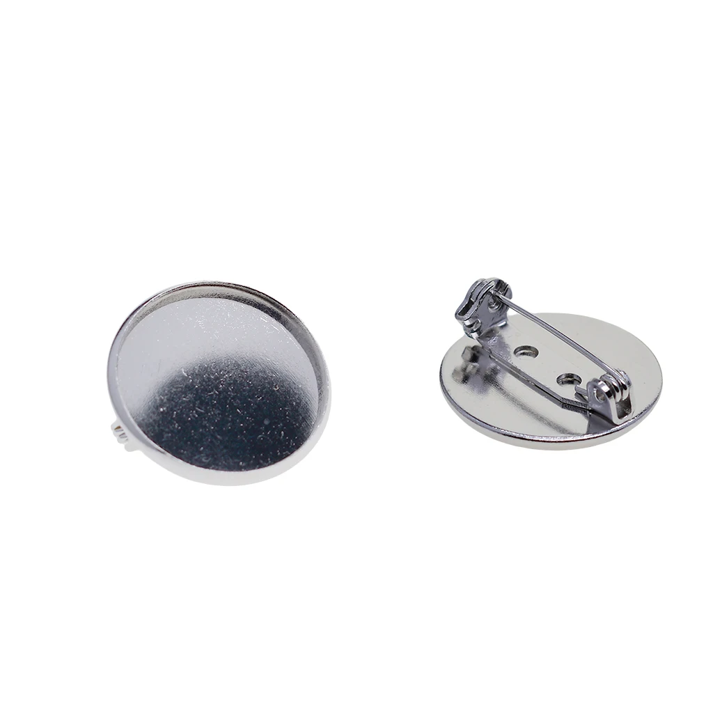 20mm Basic Brooch Base Craft Making Pin Back Parts Badge Button Breastpin Supplies 10 Pieces