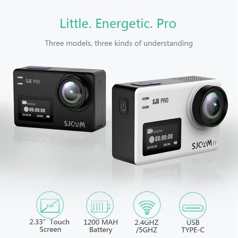 SJCAM SJ8 Pro Экшн-камера 4K 60FPS WiFi SJ8 Plus Спорт DV Дайвинг 30 м водонепроницаемый 2,3" сенсорный экран открытый удаленный Cam SJ8 Air