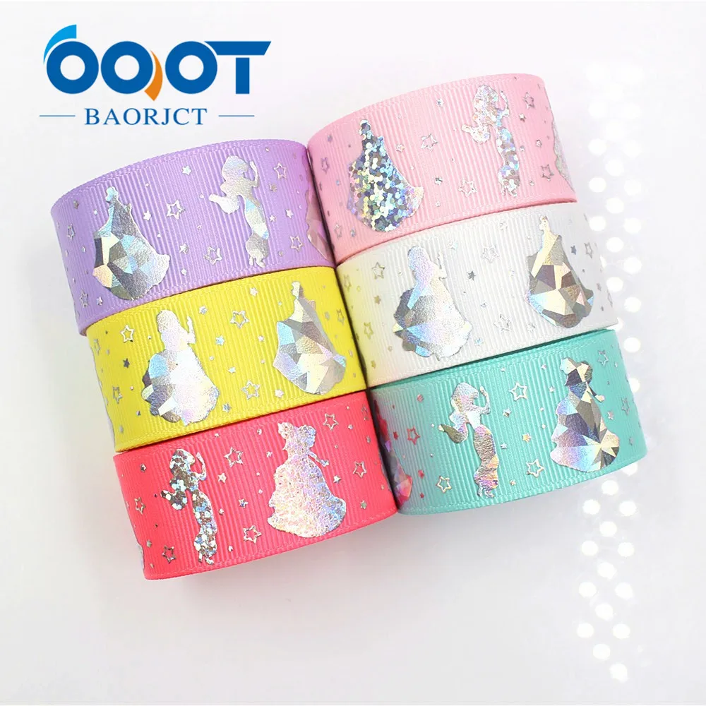 OOOT BAORJCT G-18609-421 25 мм 10 ярдов Лазерная Серебряная мультяшная любовь печатная